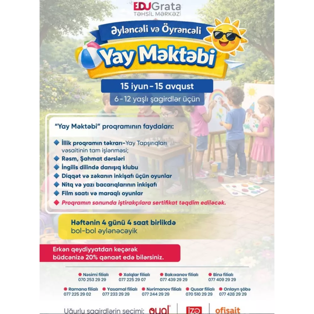 Yay məktəbinə qeydiyyat başladı!